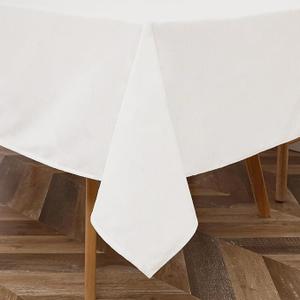 Majestic Giftware PU Faux Leather Rectangle Tablecloth | (TCE10-54220) White Waterproof & Spill Proof Dining Table Cover | Decorative Washable Tablecloth for Home, Kitchen, Party (54X220)