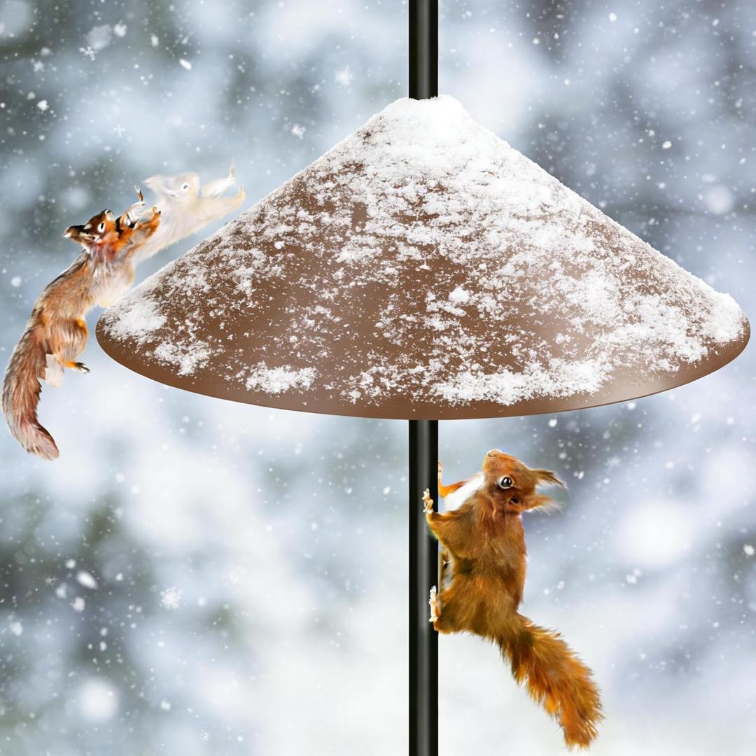 Gtongoko 19 Inch Squirrel Baffle for Bird Feeder Pole Squirrel Guards for Shepherds Hook Stopper for Bird Feeders Brown 1 Pack