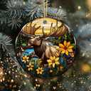 3 x Moose Ornament 2025  Wildlife Christmas Ornament, Rustic Mountain Scene Decoration, Nature Lover Gift, Cabin Dcor, Elk Hunter Ornament, Outdoor Adventure Forest Animal Keepsake for Tree or Home