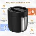 Thermo for Hot Food Adults, 40.5oz Wide Mouth Soup Thermo Lunch Containers with Spoon, Stainless Steel Vacuum Insulated Bento Lunch Box,Lunch Containers with Handle(Black)