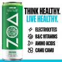 ZOA Energy Sugar Free Energy Drinks With Electrolytes For Hydration, Lemon Lime - 12 Fl Oz (12-Pack) (EXP 10/13/26)