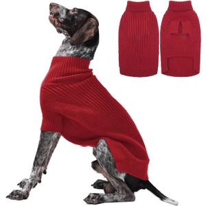 Lelepet Dog Sweater Turtleneck Pet Knitwear Pullover Dog Sweater for Large Dogs Girls Boys Warm Doggy Sweatshirt Outfit for Fall Winter Cozy Pet Clothes for Indoor & Outdoor Walking, Bulldog, Labrador