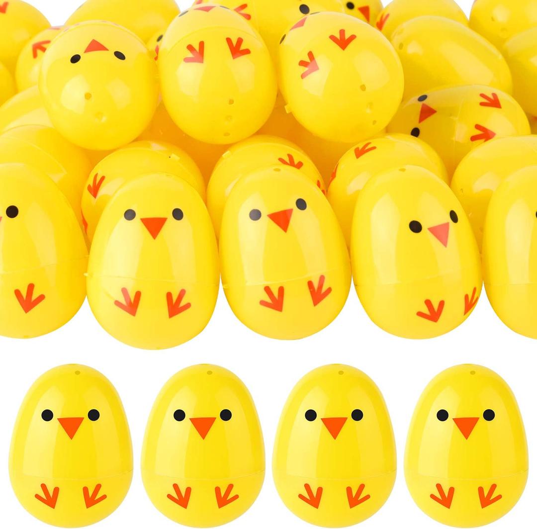 TUPARKA 36Pcs Easter Eggs Bulk Fillable Easter Eggs Plastic Easter Chicken Eggs for Basket Stuffers, Egg Hunt, Party Supplies