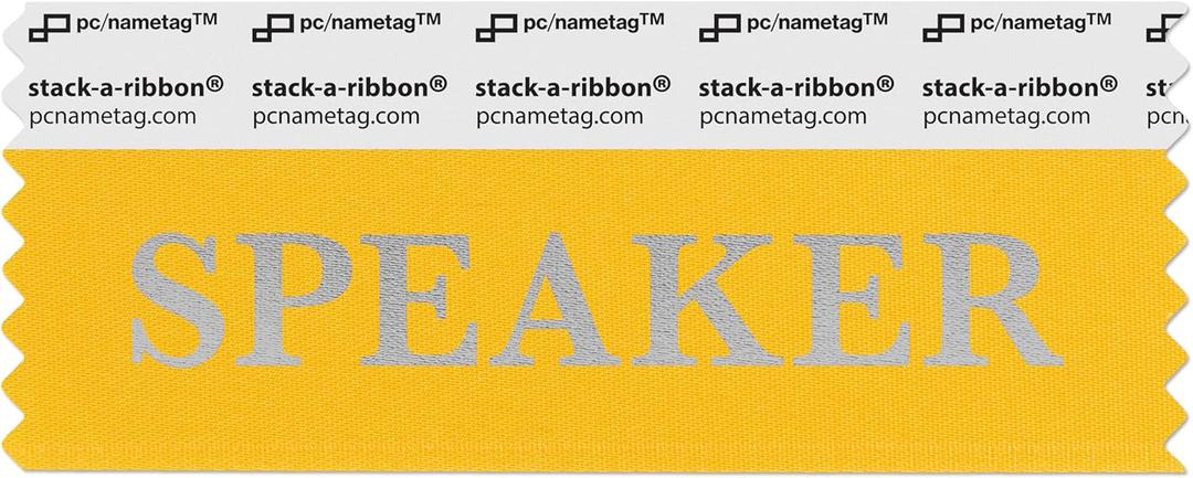 pc/nametag Speaker Badge Ribbons with Adhesive, 4" x 1-5/8", 100pk, for Nametags 4 or Wider, Individual Titles for Conferences, Trade Shows, Meetings,