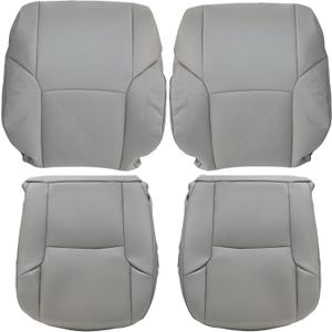 4PCS Driver & Passenger Side Bottom & Top Lean Back Microfiber Leather Seat Covers Gray Compatible with Toyota 4Runner 2003 2004 2005 2006 2007 2008 2009