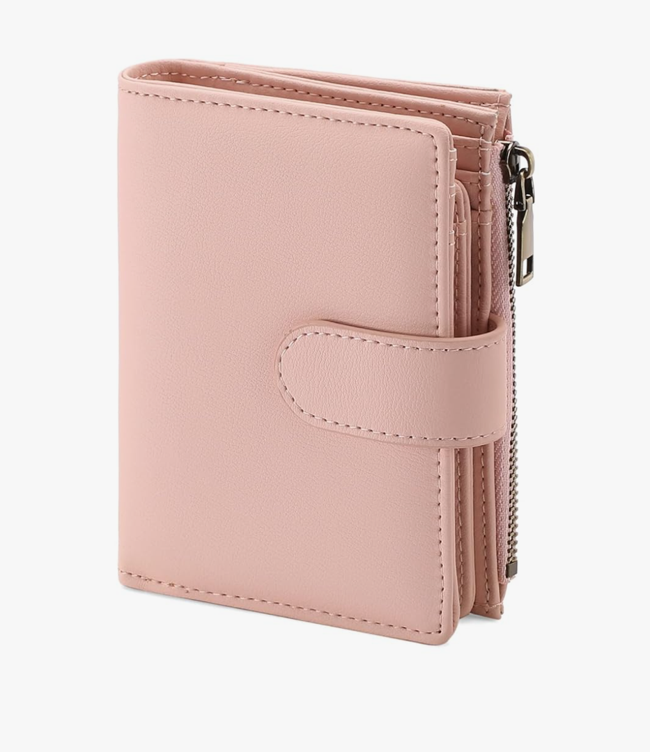 GAEKEAO Small Wallets for Women Leather RFID Blocking Bifold Zipper Pocket Wallet Card Case Purse with ID Window