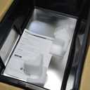 Stainless Steel Litter Box with Lid, 23.5" L x 15.8" W x 12.6" H, XL Metal Cat Box for Big Cats, High Sided Kitty Litter Box with Scoop & Pee Pads, Non-Sticky, Anti-Leakage, Easy to Clean (Black)