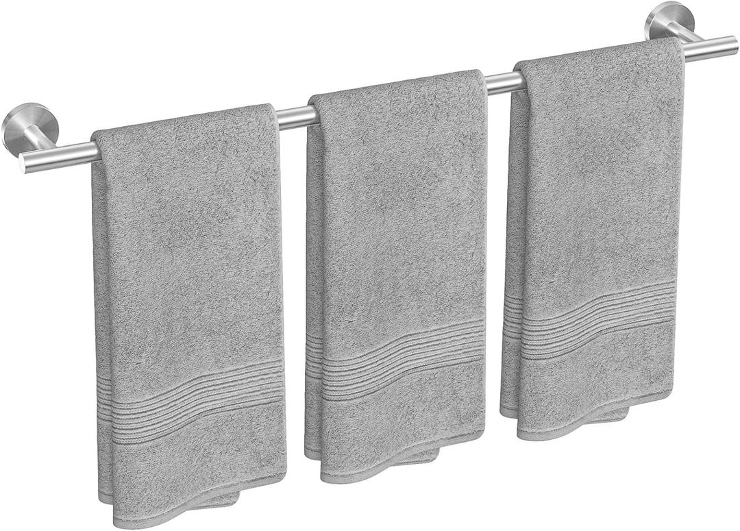 USHOWER Brushed Nickel Bath Towel Bar, 30-Inch Towel Rack for Bathroom Wall Mounted, Thicken SUS304 Stainless Steel Towel Rod (Total Length 32-Inch)