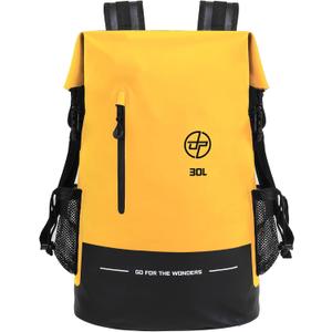 UPWELL 30L Waterproof Dry Bag Boating Backpack for Travel Hiking Camping Kayaking Hiking Swimming Floating Submersible Dry Bag yellow