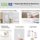 DEZ FURNISHINGS Cordless No Tools 1" Magnet Mini Blinds for Metal Doors, Room Darkening, 25" W x 72" H, White