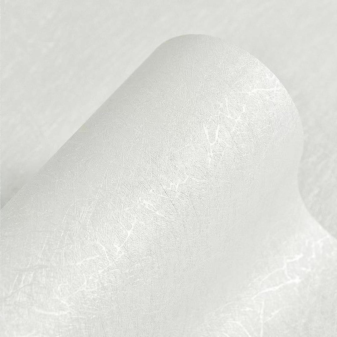 Seonta White Silk Wallpaper Peel and Stick Self Adhesive Removable Embossed Vinyl Film Contact Paper for Cabinet Home Decoration Textured Shelf Paper (118" x 16")