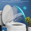 Elevated Toilet seat 3 inch, Elongated Toilet seat risers for Seniors, Slow Close, Heavy Duty, Never Loosen, Raised Toilet seat Elongated Bowl, White(18.5)
