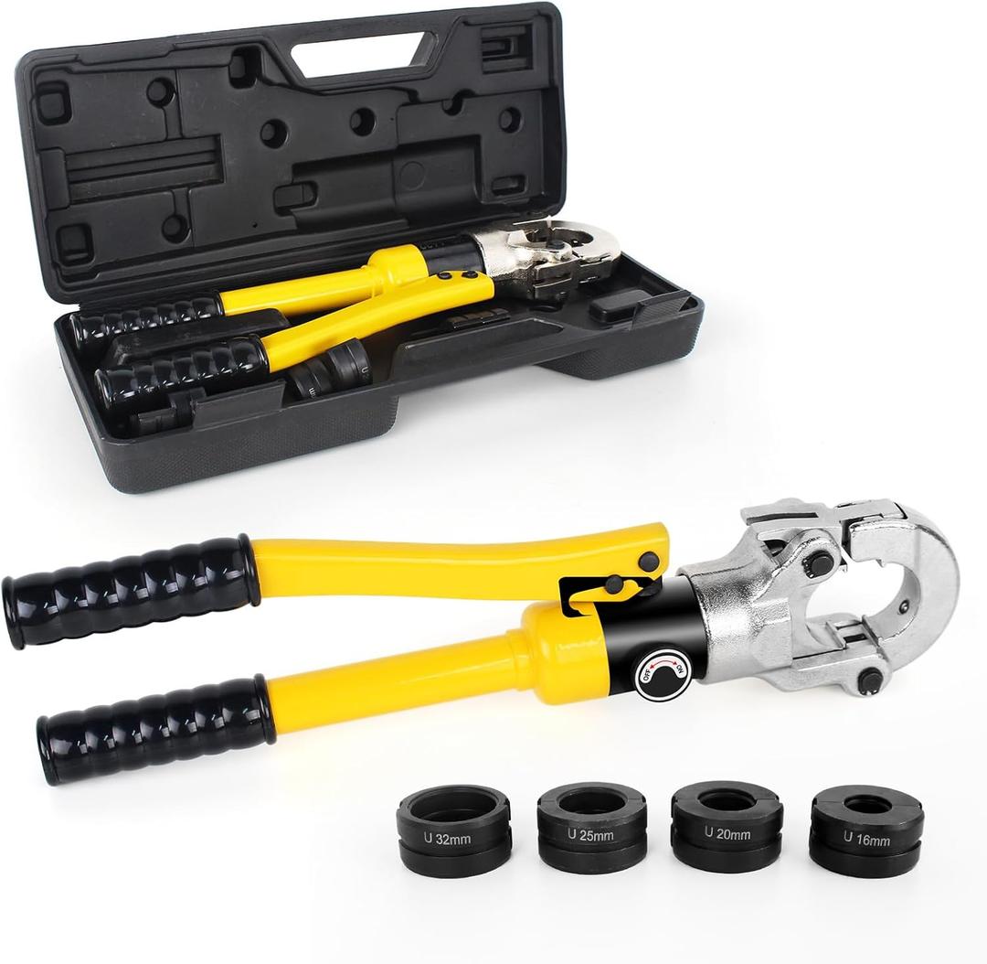 Hydraulic Copper Tube Crimping Tool with 3/5 3/4 1 5/4 Inch Jaws, Copper Tube Fittings Hydraulic Pipe Crimping Tool for Pro Press, Copper Pipe Fittings.