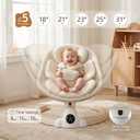 Baby Swing for Infants, Portable Electric Baby Swings with Bluetooth, 5 Swing Speed, 10 Melodies, 5-Point Harness, Remote Control & Touch Panel - Infant Swing for Indoor & Outdoor Use, Beige