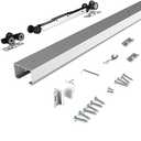 JUBEST 5FT Commercial Grade Pocket Door Hardware and Track Set with Soft Close Mechanism, Sliding Door Hardware for Door Wide 24"-30", Durable and Smoothly, Easy to Install