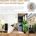 STERREN LED Grow Light, White Plug in Hanging Lights for Indoor Plants, Full Spectrum Grow Lights with On/Off Switch, Decorative Pendant Lights with 21 Ft Height Adjustable Power Cord