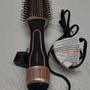 PRITECH 1000W Dual Voltage Ceramic Ionic Hair Dryer Brush,4-in-1 Hot Air Styler & One Step Volumizer for Straight & Curly Hair Salon (110-120V/220-240V),Black Gold