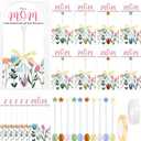 Mifoci 20 Sets Mother's Day Flower Glass Spoons Gifts with Glass Stirring Rods Cards Gift Bags DIY Gifts for Mom from Daughter Son Mothers Day Tea Party Classroom Home Activities Church Bulk