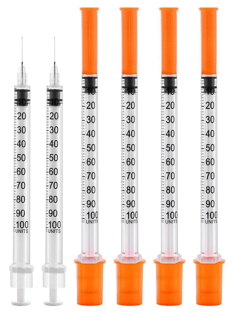 29G 1cc 1/2" Syringe with Needle - Disposable Individual Package-100 Pack