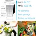 Blender Pitcher 64oz, Compatible with 5200 5000 5300 6300 VM0101 VM0103 VM0197 Classic/Commercial Series, Blender Container Jar Cup, Updated Prevents Rust and Leaks