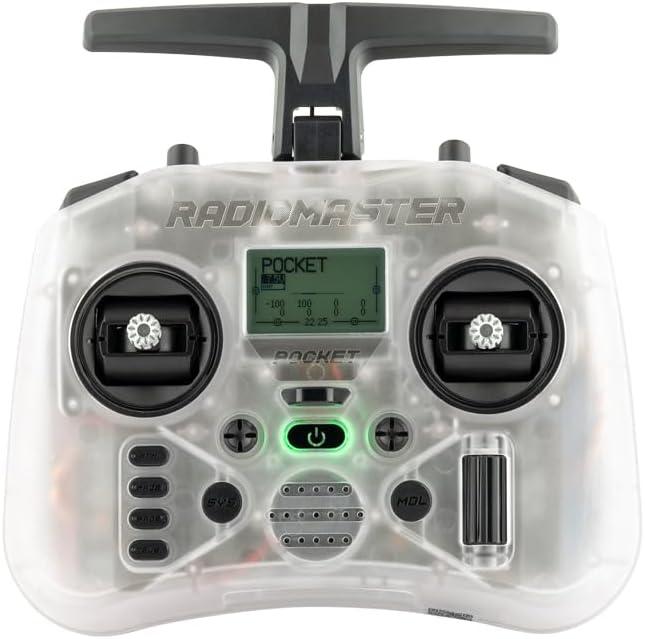 RadioMaster Pocket Portable Remote Controller Hall Gimbal EdgeTX Built in LED Light Mode 2 (Transparent, CC2500)
