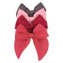 Pack of 4 Gorgeous Fable Bow Hair Clips for Girls Women Linen Hair Bow Alligator Clips Toddler Baby Mom Young Girl Hair Accessories (Cinnabar)