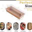 50 Pack 7.5x3.3 Inches Small Charcuterie Boxes with Clear Lids - To Go Paper Mini Treat Box, Charcuterie Boards Accessories, Dessert Boxes, Cookie, Cake Slice, Chocolate Strawberry, Donut (Brown)