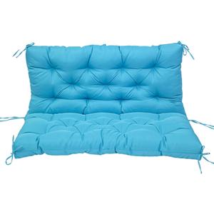 Extra Thick 4" Waterproof Swing Cushions 3 Seater Replacement Outdoor Porch Swing Cushions with Backrest and Ties, Cushions for Patio Garden Backyard Long Bench Furniture peacock blue 120*100*10cm