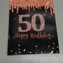 Kuxriox Jumbo happy Birthday Card for Women Girls Kids, Large Rose Gold Birthday Guest Book Supplies Gifts, Giant Rose Gold Birthday Decorations Message Greeting Cards With Envelope Big Birthday Card