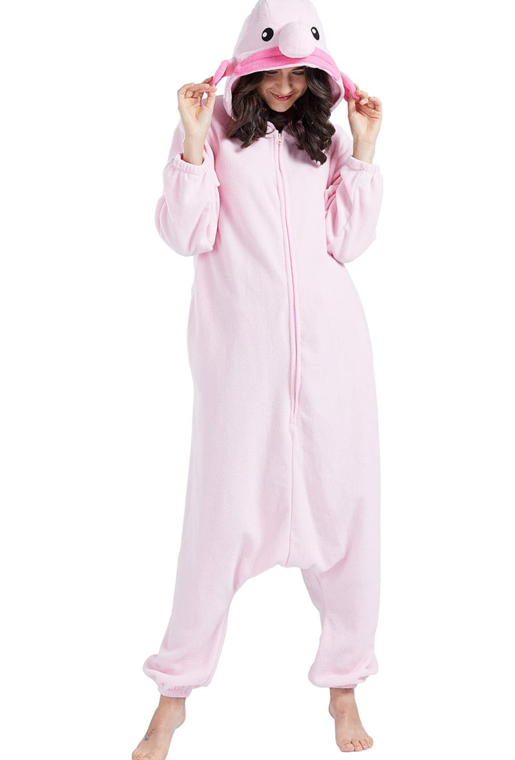 DarkCom Unisex Adult Animal Onesie Halloween Costume One Piece Pajamas Women Men Sleepwear Christmas Pajamas Size XL