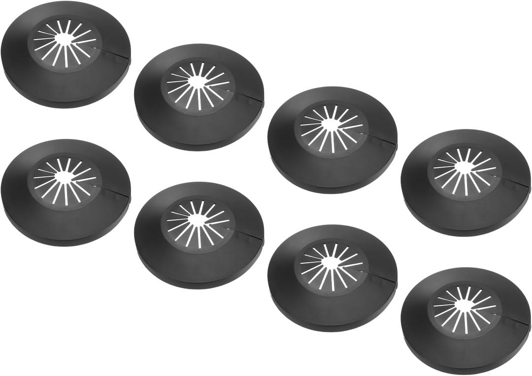 PATIKIL Water Pipe Cover Decoration Fit 0.55"-1.14"(14-29mm), 8 Pcs Flange Water Pipe PP Plastic Escutcheon Plate Collar Drain Line Cover Radiator for Wall Pipe Tube Decor, Black