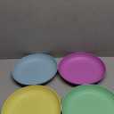 Homienly Wheat Straw Plates, Deep Dinner Plates Set of 4, Lightweight Unbreakable Plate Set - 10 Inch Microwave and Dishwasher Safe Plates for Camping, RV, Patio, Kitchen Dishes - Memphis Color