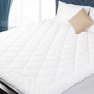 HOMTECMattress Pad Cotton Mattress Pad Cover Quilted Mattress Cover Pocket Mattress Protector Queen Size Thin Down Alternative Filling Noiseless & Breathable Twin 39x75 (99x190CM
