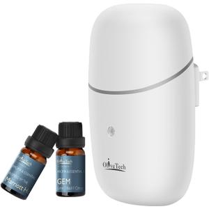 Plug in Waterless Diffuser, OliveTech Cold Air Scent Diffuser, Hotel Collection Aromatherapy Fragrance Diffuser for Home & Office, Includes 2x10ml Essential Oils