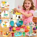 Kaelinda Play Color Dough Sets for Kids Ages 4-8, Ice Cream Maker Playdough Kits for Kids Ages 3+, Play Food Toys for Girls Boys, Play Dough Accessories Gifts for 3 4 5 6 7 Year Old Boys Girls