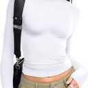 Trendy Queen Womens Long Sleeve T Shirts Fall Fashion 2025 Basic Crop Tops Going Out Outfits Y2k Clothes (Large)