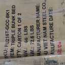 Twin Over Twin Over Twin Metal Triple Bunk Bed, Heavy Duty Steel Frame with Safety Guardrails & Noise Reducing System, Space Saving 3 Tier Bunk Bed for Multiple Kids, Black