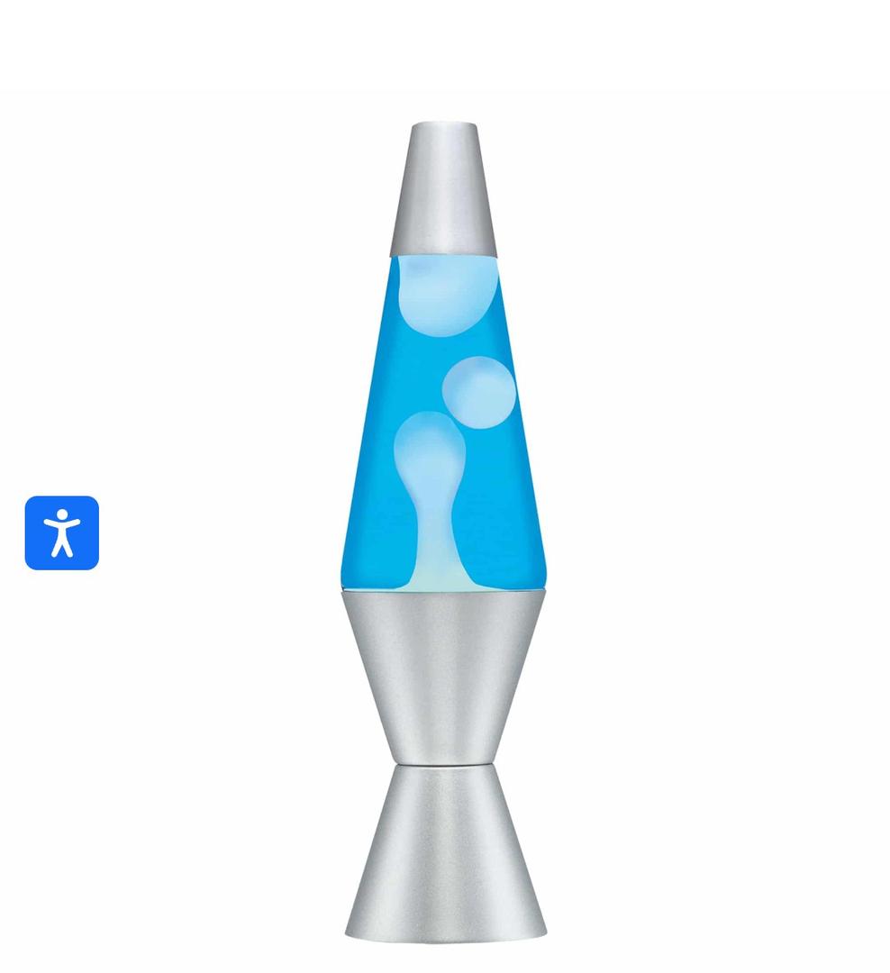 Lava Lamp White Blue and Silver