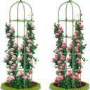 2 Pack Garden Obelisk Trellis, 70IN Tall Plant Support for Climbing Vine, Metal Covered Plastic Rustproof Heavy Duty Rose Trellis Indoor Outdoor (Green, 70 * 11.8 * 11.8INH*W*L)