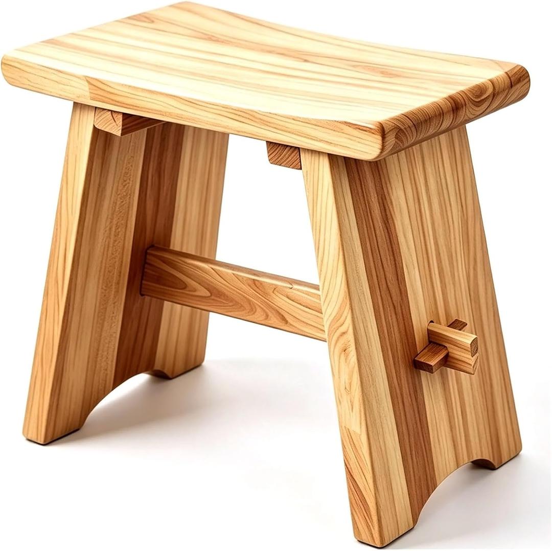 18" Teak Shower Bench Solid Wood Stool 800 lb Rustic Waterproof Seat, 18 x 18 x 12 inches