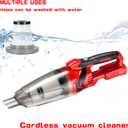 Cordless Vacuum Cleaner Compatible with Milwaukee M18, Handheld Vacuum Cleaner Portable for Hard Floor Carpet Car Pet Hair Cleaning (Battery NOT Included)