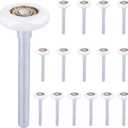 16 Pack 1.8 Inch Nylon Sealed Garage Door Rollers, Quiet/Durable and High Load, High Performance Bearing, White