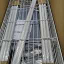 ULIFHOME E15C Pro Garment Rack L Shaped Clothes Rack for Corner，Freestanding Clothing Racks for Hanging Clothes，Heavy Duty Closet System 48.8"W x 15.8"D x 78.4"H，White Rack with Grey Dustproof Cover