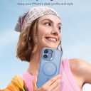 ESR for iPhone 17 Case with Stash Stand, Compatible with MagSafe, Military-Grade Drop Protection Magnetic Phone Case, Scratch-Resistant Back Cover,Frosted Light Blue