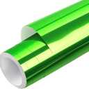 WRAPXPERT Green Chrome Vinyl,Chrome Mirror Vinyl Metallic No Bubble 12" x5ft,Green Permanent Adhesive Roll for Signs Lettering