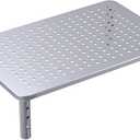 HUANUO Monitor Riser - 3 Height Adjustable Stand for Laptop, Computer, iMac, PC, Printer, Desktop Ergonomic Metal Monitor Riser with Mesh Platform (Silver)