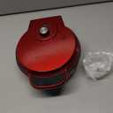 Chefman Anti-Overflow Belgian Waffle Maker w/Shade Selector, Temperature Control Mess Free Moat, Round Iron w/Nonstick Plates & Cool Touch Handle, Measuring Cup Included, Red