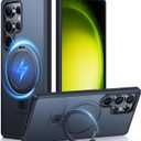 TORRAS Upgraded Magnetic Ring Stand for Samsung Galaxy S24 Ultra Case, [Fit for Magsafe], Military Grade Drop Tested Shockproof Translucent Slim Protective Phone Case for Samsung S24 Ultra Case, Black