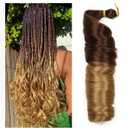 Pre-Stretched Crochet Braiding Hair for Black Women - 24 Inch Smooth Wave Synthetic Hair | Silky & Natural Looking, 4 Packs 150g Each for Full Head