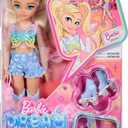 Barbie Dream Besties Doll and Accessories, Barbie "Malibu Posable Roller Skating Fashion Doll with Blonde Hair, 9 Makeup Themed Pieces